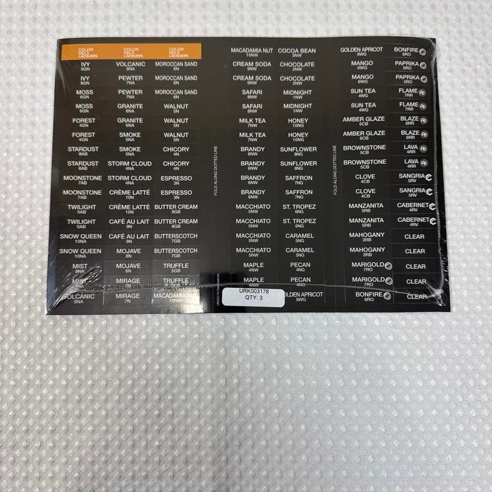3 Redken Color Gel Lecquer label‎ sheets for organization.